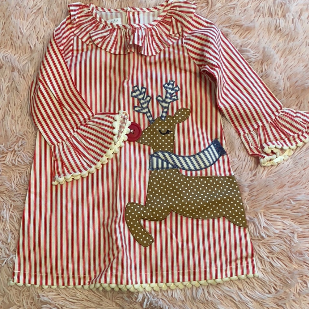 Holiday reindeer dress by Mudpie size 4